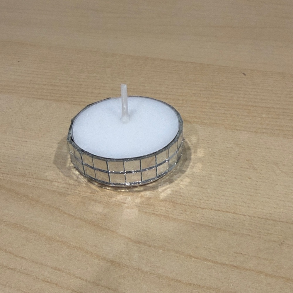 10 mirror tile Silver Tealight Candles